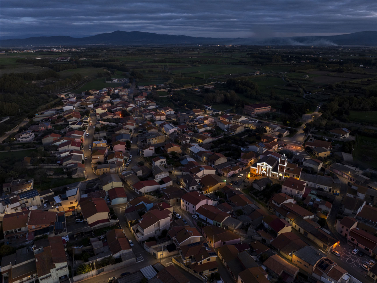 Siamaggiore, veduta aerea del centro abitato