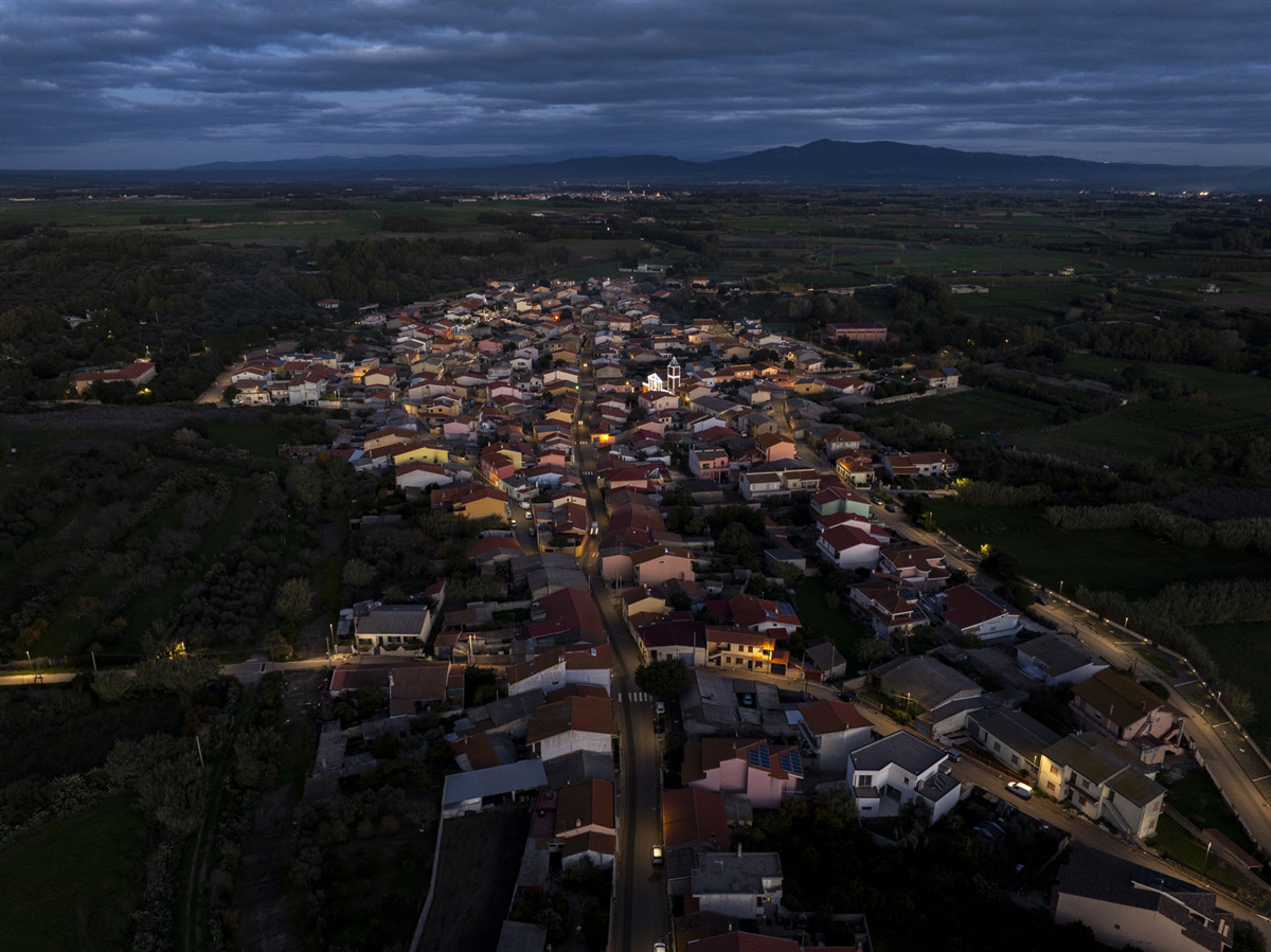 Siamaggiore, veduta aerea del centro abitato